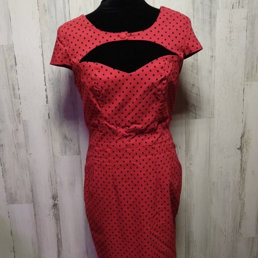 Vintage-Inspired Pink Polka Dot Sheath Dress